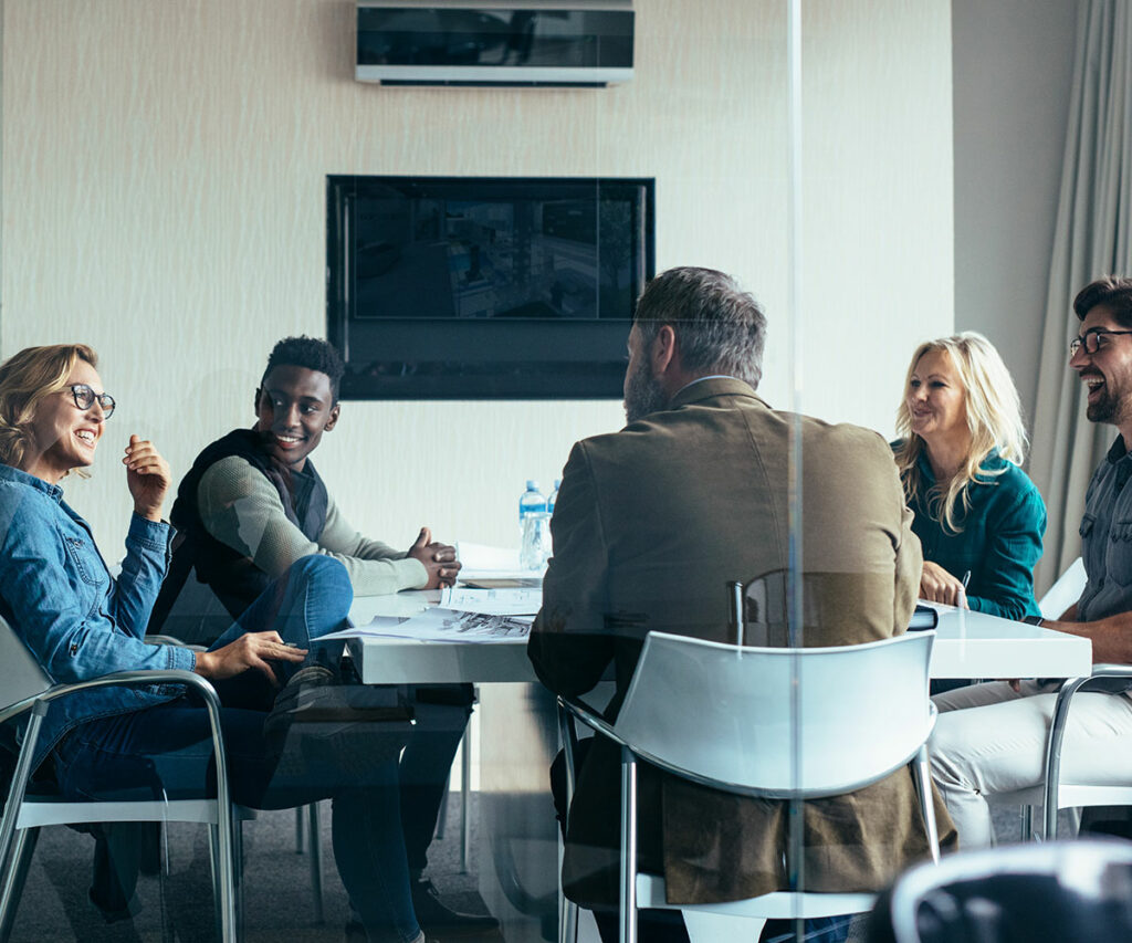 People having a meeting